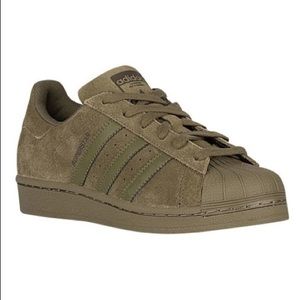 Green Suede Superstars